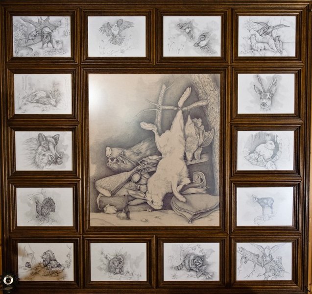 Jagdtstilleben nach Hondecouter (Flämischer Maler 17Jh., Bildgröße 140cm  x 140cm, Arbeitszeit 2 Jahre)